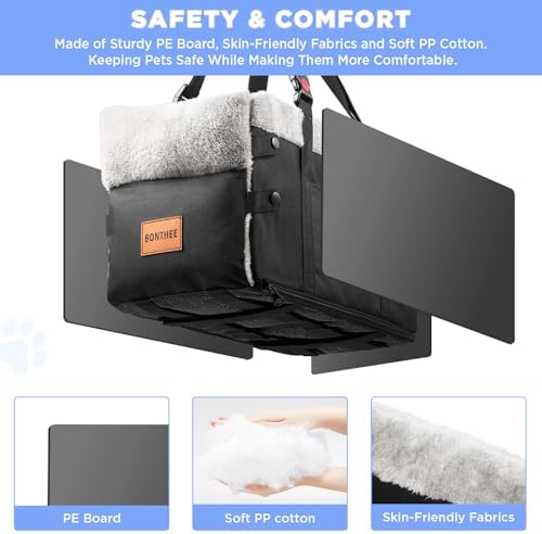 Center Console Dog Car Seat for Small Dogs,Washable Foldable Console Booster Seat for Puppy Car Seat with Safe Protection Hooks Adjustable Straps and Storage Pocket Pet Up to15lbs - Image 3