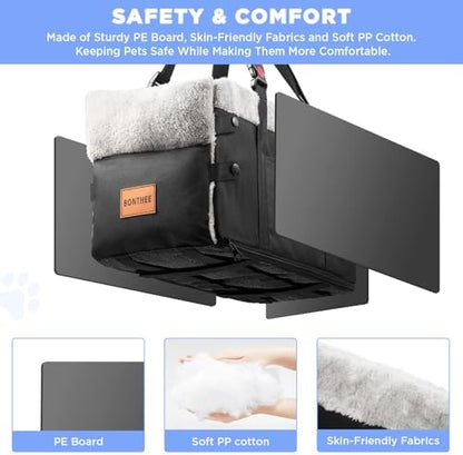 Center Console Dog Car Seat for Small Dogs,Washable Foldable Console Booster Seat for Puppy Car Seat with Safe Protection Hooks Adjustable Straps and Storage Pocket Pet Up to15lbs - Image 3