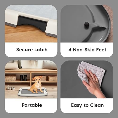 IRIS USA Pee Pad Holder, Fits 14x17 Pads, Dark Gray, Made in USA - Image 3