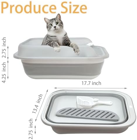 Collapsible Kitten Litter Box Low Entry Small Cat Litter Box L - Image 2