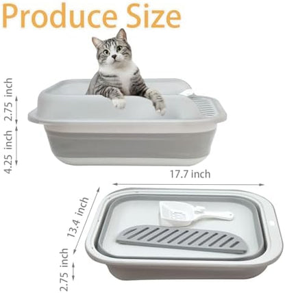 Collapsible Kitten Litter Box Low Entry Small Cat Litter Box L - Image 2