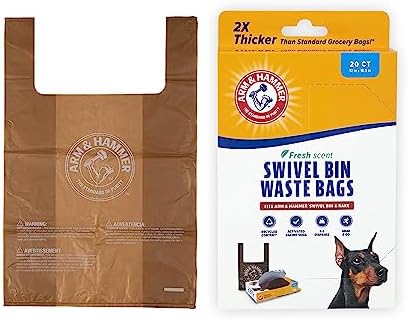 Arm and Hammer Heavy Duty Dog Waste Bags, Swivel Bin Rake Refill, 20 Count by ARMHAMMER