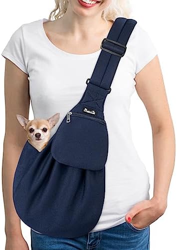 SlowTon Dog Carrier Sling - Thick Padded Shoulder Strap Adjustable, DBL, S by SlowTon