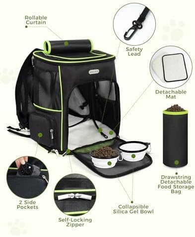 BAGLHER Expandable Cat Carrier Backpacks, Retractable Pet Carrier Backpack for Small Dogs & Cats with Breathable Mesh, Travel Bag Up to 18 Lbs for Hiking Camping Outdoor - Black - Image 5