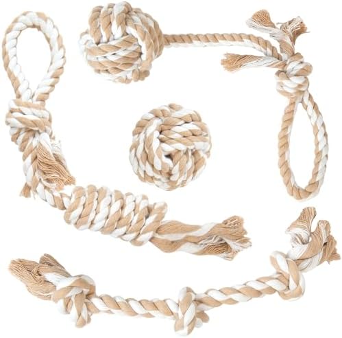 Fida Dog Rope Toys, 4 Pack Cotton Puppy Teething and Chew Toys by Fida