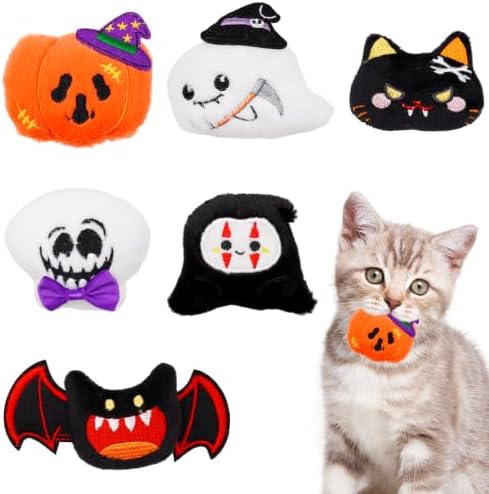 Halloween Cat Catnip Toys for Indoor Cats 6 Pack by Bestwishforyou