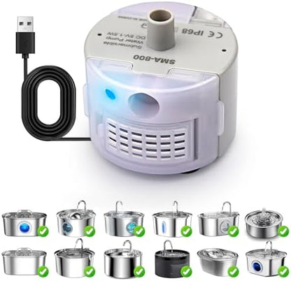 Cat Water Fountain Pump,Cat Fountain Pumps Replacement SMA-800 Submersible Motor,Pet Water Fountain Pump for Stainless Steel Cat Water Dispenser (Pump) by OYES