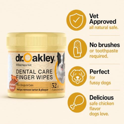 Dr. Oakley Dog Dental Wipes Finger Dental Care - Chicken Flavor - Image 3