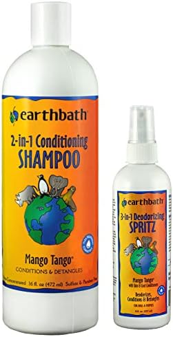 earthbath Mango Tango 2-in-1 Conditioning Shampoo & Spritz, (1 Set) by earthbath