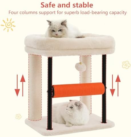 Hey-brother Cat Tree, Sturdy Tower with Sisal-Wrapped Columns, MPJ010SM - Image 6