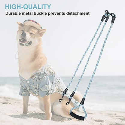 Dual Dog Leash, Reflective Heavy Duty Two Dog Leash for Small Medium Large Dogs, 2 Dog Leashes, 360° Swivel Tangle Free with Comfortable Handle, Support Add to Multiple Rope, Blue - Image 6