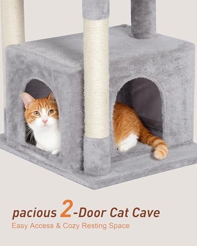 23.6" Cat Tree for Large Cat, 19 * 15.8 in Large Perch, Light Gray - Image 4