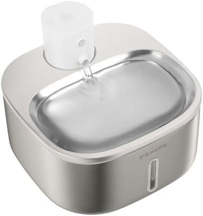 PawsPik BOSS-01 Stainless Steel Rechargeable Cat Water Fountain, 108.2-oz by PawsPik