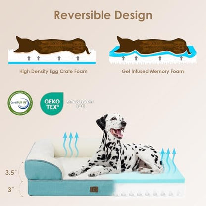 EHEYCIGA Orthopedic Dog Beds Large Sized Dog, Waterproof Washable Pet Bed - Image 2