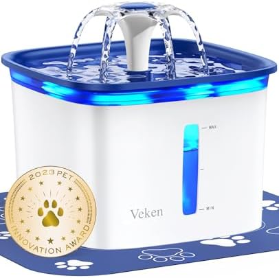 Veken Innovation Award Winner 95oz/2.8L Cat Water Fountain by Veken