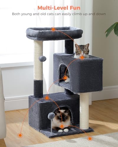 Small Cat Tree for Kittens, 32 in Cat Tower with 2 Cozy Condos - Image 6
