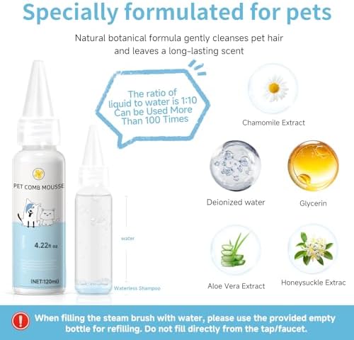 Pet Steam Brush for Dogs & Cats, 3-in-1 Shedding Grooming Tool - Image 4