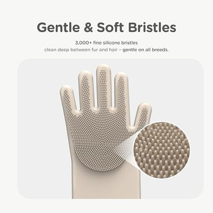 Pet Grooming Silicone Gloves, Gentle Dog Bathing Shampoo Brush - Image 3