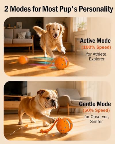 osou Interactive Dog Toy, Automatic Moving Dog Ball Toy with 2 Speed Modes - Image 2
