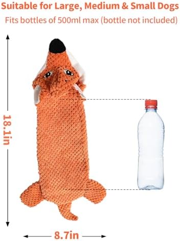 Dog Toys, Squeaky Plush No Stuffing Crinkle Dog Toy for Small Medium Large Dogs, [3 Pack] Interactive Puppy Teething Water Bottle Dog Chew Toy - Image 5