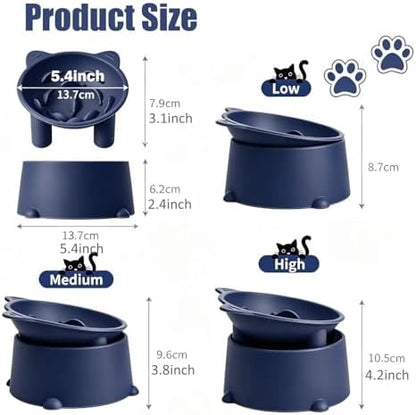 Raised Slow Feeder Cat Bowl, Silicone Elevated Tilted Cat Slow Feeder Bowl - Image 6