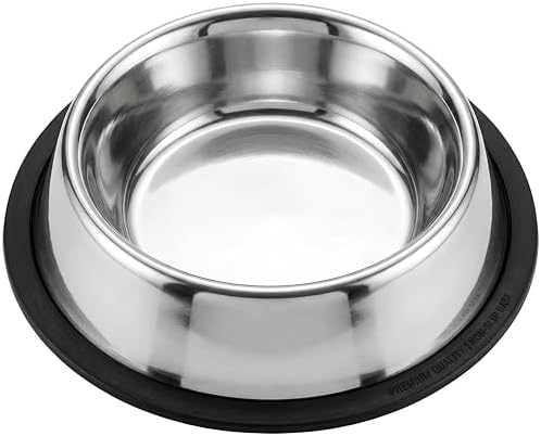 Loving Pets Stainless Steel Non-Tip Dog Bowl – Heavy Duty No Spill Dog Bowl with Removable Rubber Base – Durable, Non-Skid Stainless Steel Dog Food Bowl & Dog Water by Loving+Pets