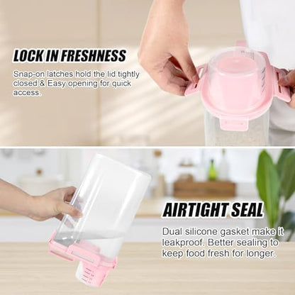 2 Pack 3 Lbs Pet Dog Cat Food Bird Seed Storage Containers for Travel -Pink - Image 6