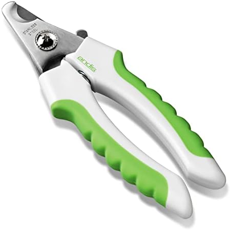 Andis 65700 Animal Nail Cutter for Small Breeds - Stainless Steel Blades with Sharp Efficiency - Designed for Repeated Use & Recommended by Pet Trainers – Medium Size & White/Green by Andis
