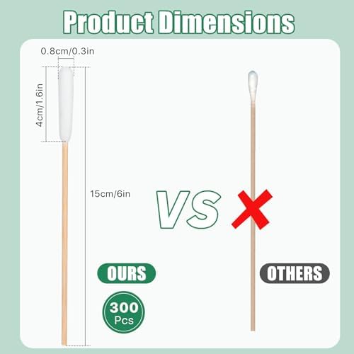 Dog Qtips, 6"Cotton Swabs with Long Bamboo Handle Sticks for Dog Ear Care - Image 2