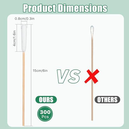 Dog Qtips, 6"Cotton Swabs with Long Bamboo Handle Sticks for Dog Ear Care - Image 2