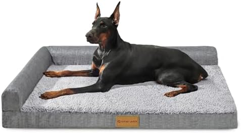 Patas Lague Orthopedic Large Dog Bed Washable Pet Sofa Bed 48''X30''Grey by PatasLague