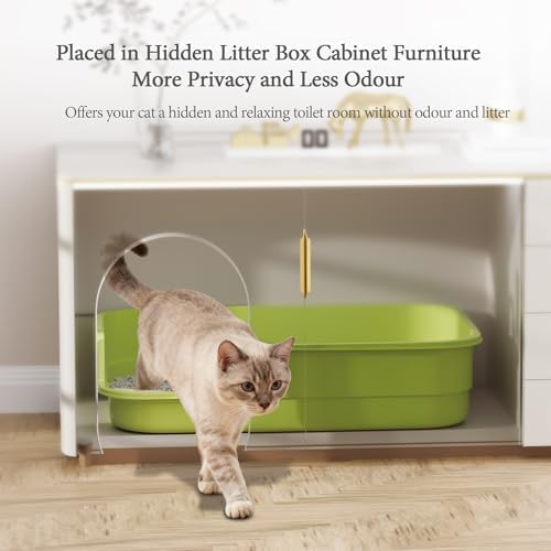 Vealind Extra Large Cat Litter Box High Sided and Low Entry Litter Tray for Senior and Big Cats 23.6" x15.7" x5.9" XL Deep High Back Kitty Litter Boxes for Indoor Cats - Image 5