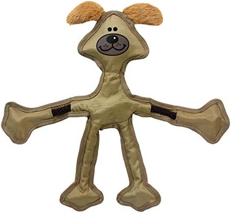 Multipet Skele Dog Rope - Nylon Tug of War - Squeaky Toy for All Dogs - Animal Dog Toy for Playing Toss & Fetch (15", Tan) by Multipet