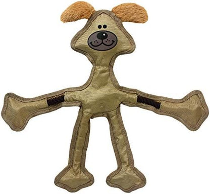 Multipet Skele Dog Rope - Nylon Tug of War - Squeaky Toy for All Dogs - Animal Dog Toy for Playing Toss & Fetch (15", Tan) by Multipet