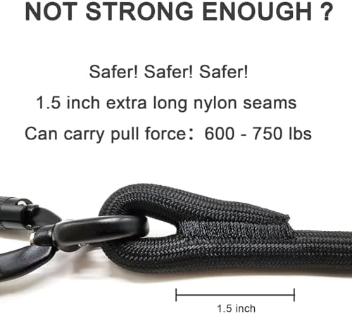 Rope Dog Leash, 6 Foot Heavy Duty Dog Leash with Aviation Aluminum Auto Locking Carabiner, Strong Nylon Pet Lead for Small, Medium, Large Dogs (Blue, 6FT) - Image 3