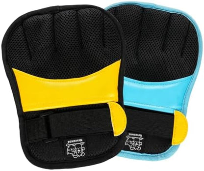 Pet Hair Removal Gloves, Yellow and Blue Colors, Static Hair Removal, Adjustable Strap, Reusable for Clothing, Sofa, Car Seat, Set of 2 by Unknown