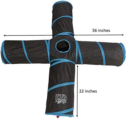 Feline Ruff Premium 4 Way Cat Tunnel. Extra Large 12 Inch Diameter and Extra Long. A Big Collapsible Play Toy. Wide Pet Tunnel Tube for Rabbits, Kittens, Large Cats, and Dogs. - Image 3