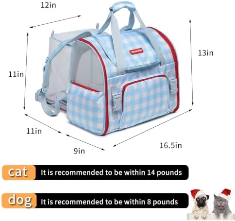 Pet Backpack Carrier for Small Dogs Medium Cats, Puppies,Breathable and Collapsible Design, Portable Travel Bag for Bearded Dragon,Rabbit Cage (Blue, Small) - Image 2