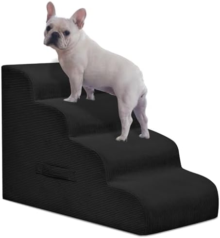 Mesa Lemon 4 Step Dog Stairs Pet Ramp for High Beds, Sofas and Cars by MesaLemon