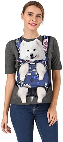 Petmolico Pet Dog Carrier Backpack,Adjustable Dog Legs-Out Front Backpack,Hands-Free Cat Pup Front Carrier Travel Bag,Easy-fit for Traveling Hiking for Dogs,(XL,Blue Daffodil) - Image 2