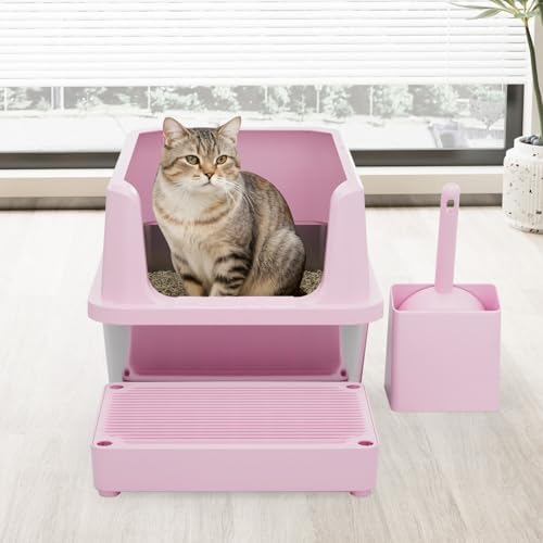 RIZZARI Cat Litter Box Anti-Scatter: Open-Room for Large Cats & Multi-Home - Image 7