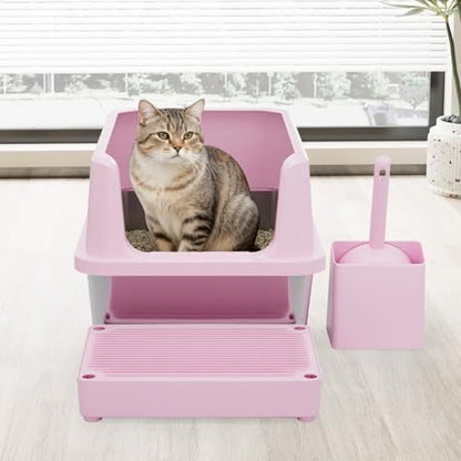 RIZZARI Cat Litter Box Anti-Scatter: Open-Room for Large Cats & Multi-Home - Image 7