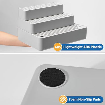 Cat Litter Box Steps, Adjustable 3-Step, 13.5x9x7in, Light Grey - Image 6