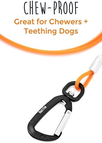 Mighty Paw Dog Leash - Anti Biting Pets Leashes - Chew Proof Metal Cable - Ideal for Large Dogs and Teething Puppies - Braided Cord with Padded Handle - Six Foot - Orange - Image 3