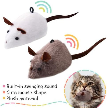 PAZ'S GIFT Cat Wand Toy, Mouse 2-piece Catnip wzggle Sound Toy, Soft and Durable, Interactive cat kick for Indoor Games - Image 5