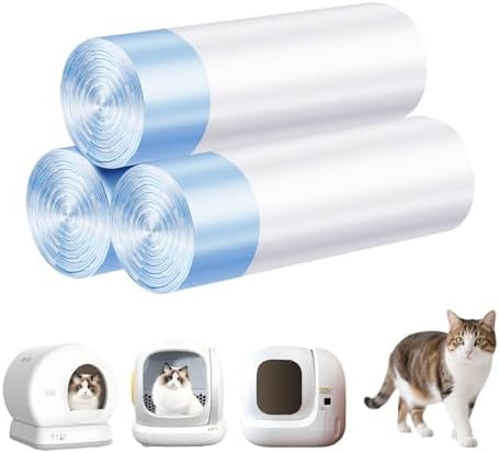 Cat Litter Bags 60 Count, 21.65"X11.8",Self-Cleaning Cat Litter Box Liners Bags Waste Bags for Pet Poop,Thick Heavy Duty Drawstring Replacement Cat Litter Liners,Tear-Resistant by LoopTime