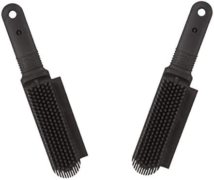 FURemover Plus Pet Hair Rubber Brush with Squeegee, Easily Remove Fur and Lint from Clothing, Carpets and Furniture, Gently Groom Dogs and Cats Wet or Dry, Black, 2 Pack by FURemover