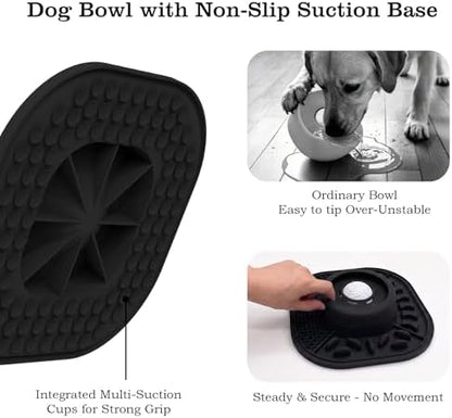 Dog Lick Bowl with Interactive Rolling Ball & Slow Feeder, Black - Image 4