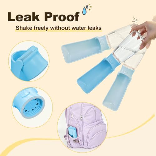 Foldable Dog Water Bottle, 19 oz Leak Proof Portable Dispenser (Blue) - Image 4