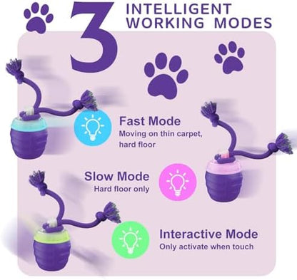 Interactive Dog Toy, [Newly Upgraded] Motion Activated Rolling Squeaky Ball for Medium/Large Dogs, Automatic Moving Dogs Ball for Boredom, USB Rechargeable(Purple) - Image 3